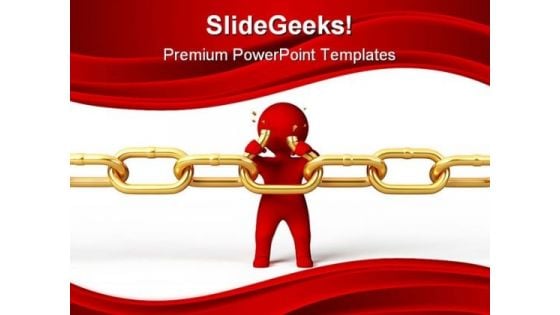 Weak Link Chain Security PowerPoint Template 0910