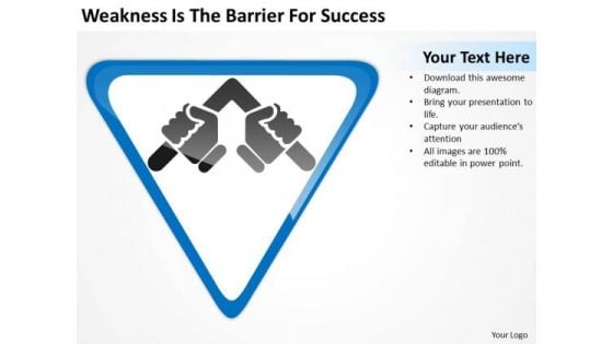 Weakness Is The Barrier For Success Ppt Online Business Plan PowerPoint Slides