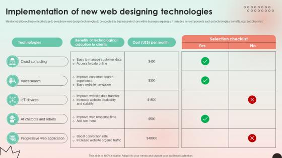 Web Consulting Business Implementation Of New Web Designing Technologies