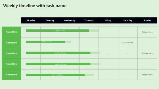 Weekly Timeline With Task Name Strategies To Manage Sales Funnel Effectively Formats Pdf