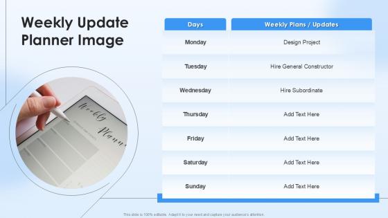 Weekly Update Planner Image Weekly Update Planner Image