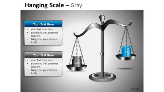 Weighing Scales Weighing 2 Options PowerPoint Slides And Editable Ppt