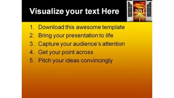 Welcome 2011 Future PowerPoint Template 1110