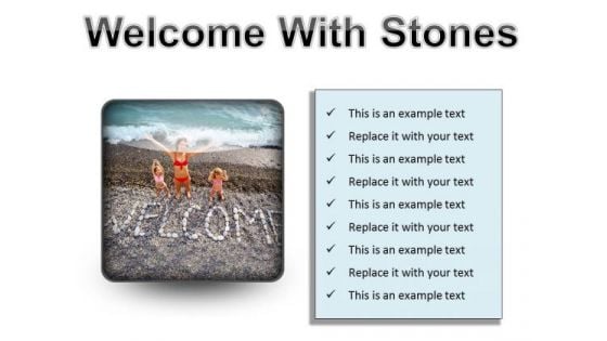 Welcome With Stones Beach PowerPoint Presentation Slides S