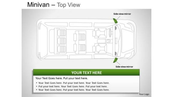 Wheel Green Minivan Top View Slides And Ppt Diagrams Templates