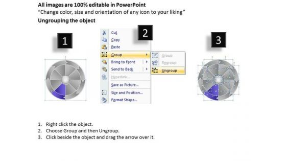 Wheel Rotation Chart Eight Steps Businessplan PowerPoint Templates