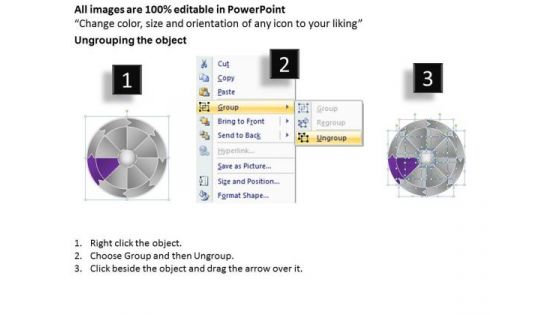 Wheel Rotation Chart Eight Steps How To Write Business Plan PowerPoint Templates