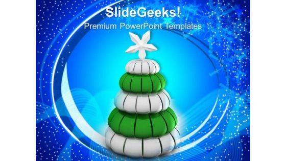 White And Green Pine Tree Christmas Celebration PowerPoint Templates Ppt Backgrounds For Slides 1212