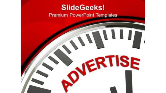 White Clock With Advertise PowerPoint Templates And PowerPoint Themes 1112