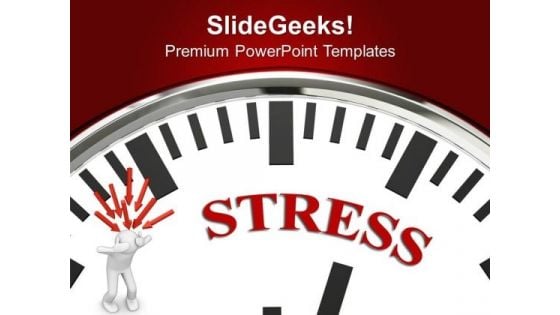 White Clock With Stress Business PowerPoint Templates Ppt Backgrounds For Slides 0113
