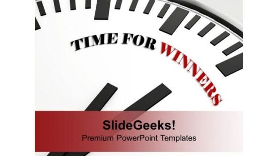 White Clock With Time For Winners Success PowerPoint Templates Ppt Backgrounds For Slides 1212