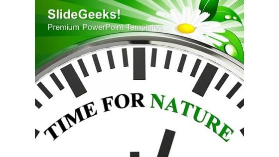 White Clock With Word Time For Nature PowerPoint Templates And PowerPoint Themes 0912