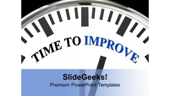 White Clock With Word Time To Improve PowerPoint Templates Ppt Backgrounds For Slides 1212 White Clock With Word Time To Improve PowerPoint Templates Ppt Backgrounds For Slides 1212