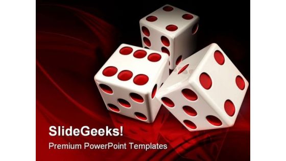 White Dices Game PowerPoint Templates And PowerPoint Backgrounds 0211