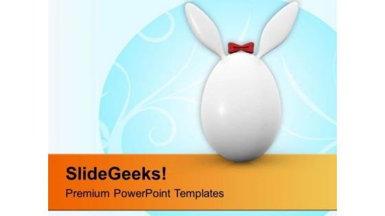White Easter Bunny Egg PowerPoint Templates Ppt Backgrounds For Slides 0813