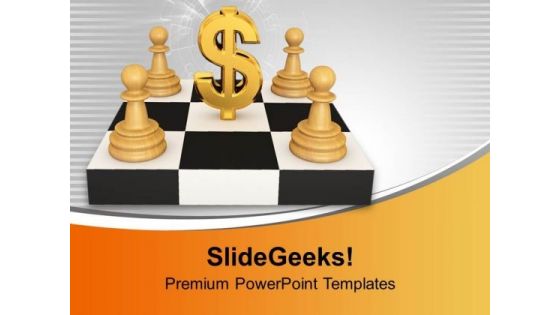 White Pawns Around Dollar Stock Photo PowerPoint Templates Ppt Backgrounds For Slides 0213