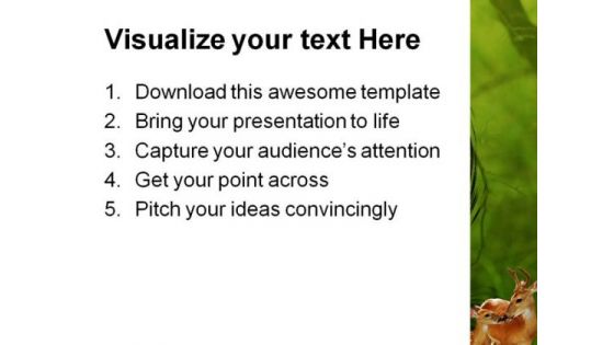 White Tail Buck Animal PowerPoint Template 0810