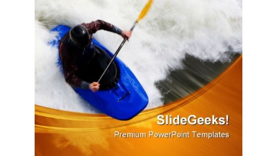 Whitewater Surfing Sports PowerPoint Templates And PowerPoint Backgrounds 0411