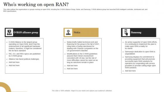 Whos Working On Open Ran Revolutionizing Mobile Networks Themes PDF