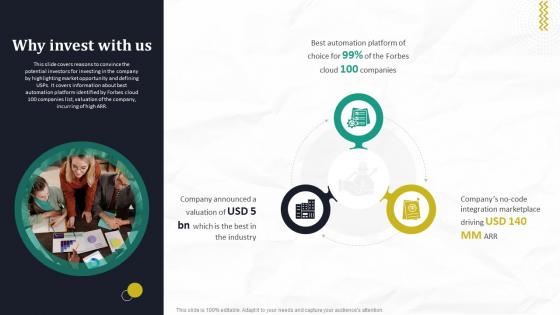Why Invest With Us Automated Workflow Software Funding Pitch Deck For Company Why Invest With Us Automated Workflow Software Funding Pitch Deck For Company