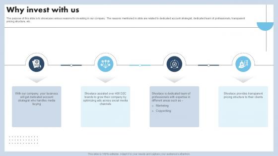 Why Invest With Us Capital Raising Pitch Deck For Advertising Services PPT Presentation Why Invest With Us Capital Raising Pitch Deck For Advertising Services PPT Presentation