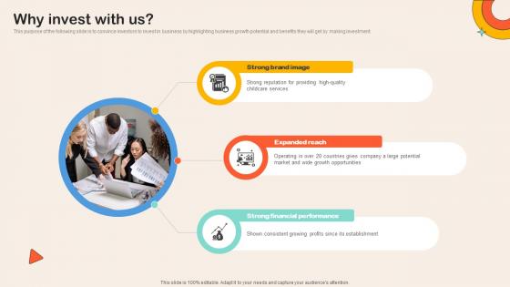 Why Invest With Us Childcare Service Comparison Platform Investor Funding Elevator Pitch Deck Why Invest With Us Childcare Service Comparison Platform Investor Funding Elevator Pitch Deck