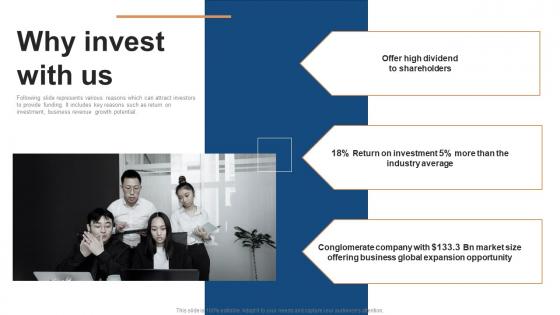 Why Invest With Us Conglomerate Company Fund Raising Pitch Deck Portrait Pdf
