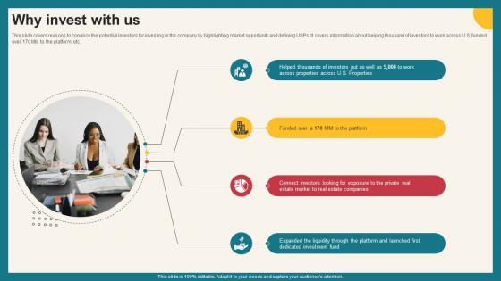 Why Invest With Us Investment Opportunities Platform Funding Elevator Pitch Deck Why Invest With Us Investment Opportunities Platform Funding Elevator Pitch Deck