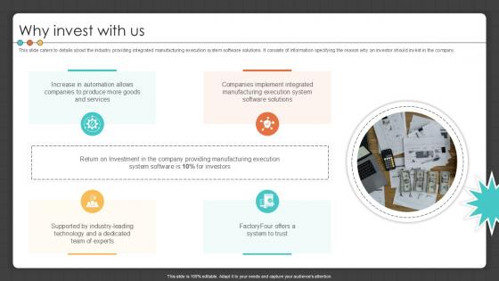 Why Invest With Us Manufacturing Control Software Company Investor PPT PowerPoint