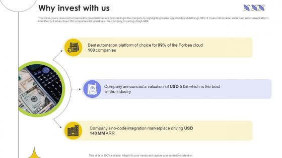 Why Invest With Us Web Based Automated Tool Platform Pitch Deck Ppt Presentation