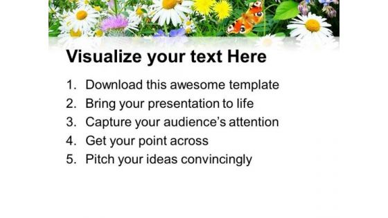 Wild Flowers With Designer Background Teams PowerPoint Templates Ppt Backgrounds For Slides 0713