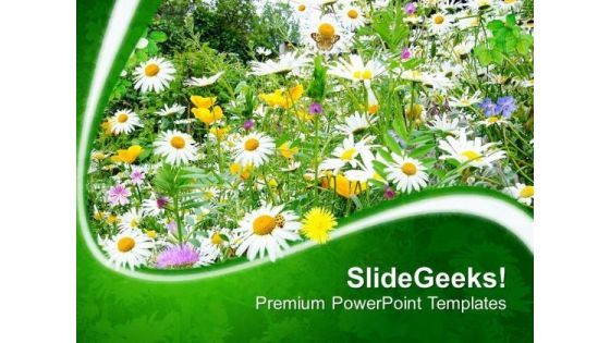 Wild Flowers With Designer Background Teams PowerPoint Templates Ppt Backgrounds For Slides 0713