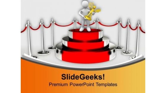 Win The Prize For Achievement PowerPoint Templates Ppt Backgrounds For Slides 0613