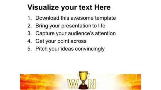 Win Trophy The Award Or Prize Winner Competition PowerPoint Templates And PowerPoint Themes 1112