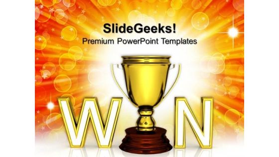 Win Trophy The Award Or Prize Winner Competition PowerPoint Templates And PowerPoint Themes 1112