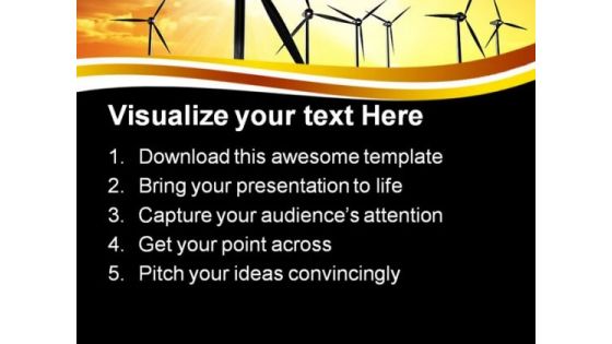 Wind Turbines01 Sunset PowerPoint Templates And PowerPoint Backgrounds 0211