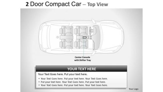 Winding 2 Door Gray Car Top PowerPoint Slides And Ppt Diagram Templates
