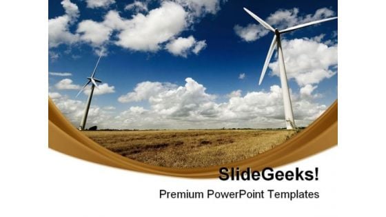 Windmills Renewable Energy Science PowerPoint Templates And PowerPoint Backgrounds 0711