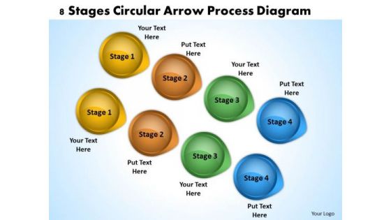 Windows Parallel Processing 8 Stages Circular Arrow Diagram PowerPoint Slides