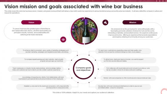 Wine Lounge Business Plan Vision Mission And Goals Associated With Wine Bar Business BP SS V