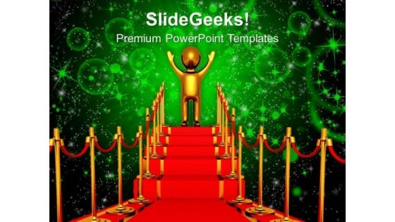 Winner On A Red Carpet PowerPoint Templates Ppt Backgrounds For Slides 0113