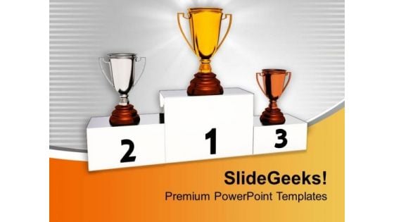 Winner Trophies Competition PowerPoint Templates Ppt Backgrounds For Slides 0313