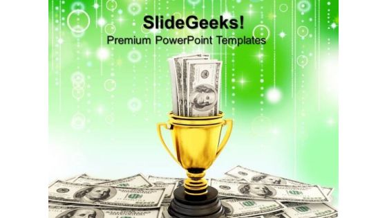 Winning Golden Cup Money PowerPoint Templates And PowerPoint Themes 1112