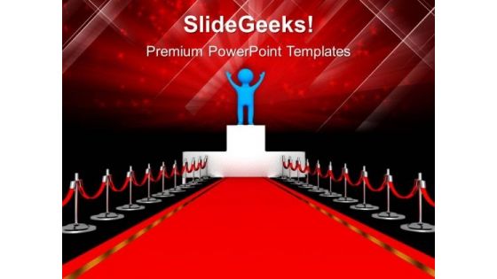 Winning Person Red Carpet Teamwork PowerPoint Templates And PowerPoint Themes 1112