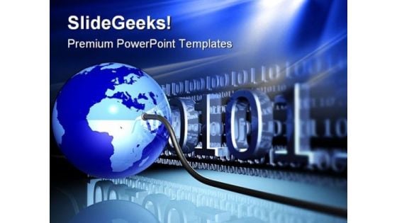 Wired Globe Technology PowerPoint Templates And PowerPoint Backgrounds 0311