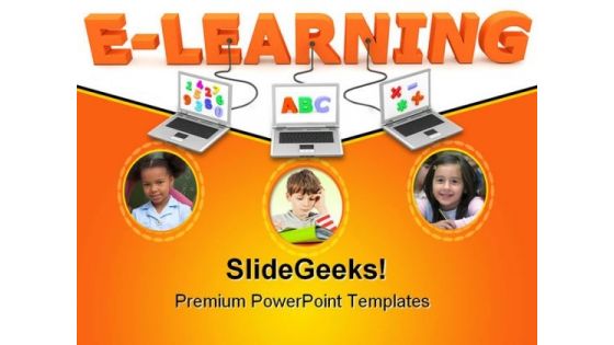 Wired To E Learning Children PowerPoint Backgrounds And Templates 1210