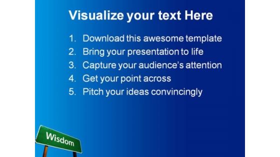 Wisdom Road Sign Metaphor PowerPoint Themes And PowerPoint Slides 0911