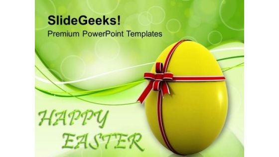 Wish Happy Easter With Surprise Egg PowerPoint Templates Ppt Backgrounds For Slides 0313