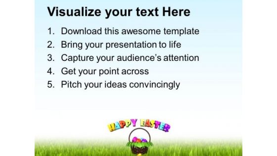 Wish You Happy Easter With Bright Theme PowerPoint Templates Ppt Backgrounds For Slides 0313