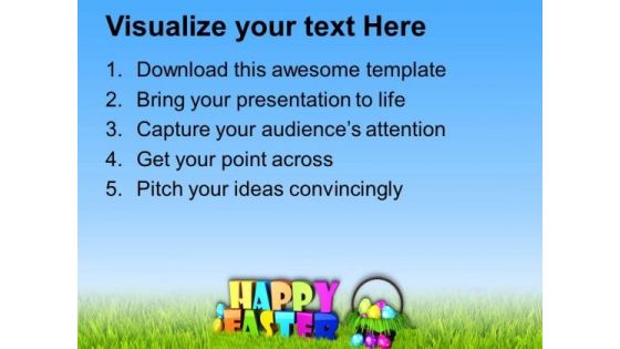 Wishes Of Happy Easter With Bright Sky Theme PowerPoint Templates Ppt Backgrounds For Slides 0313